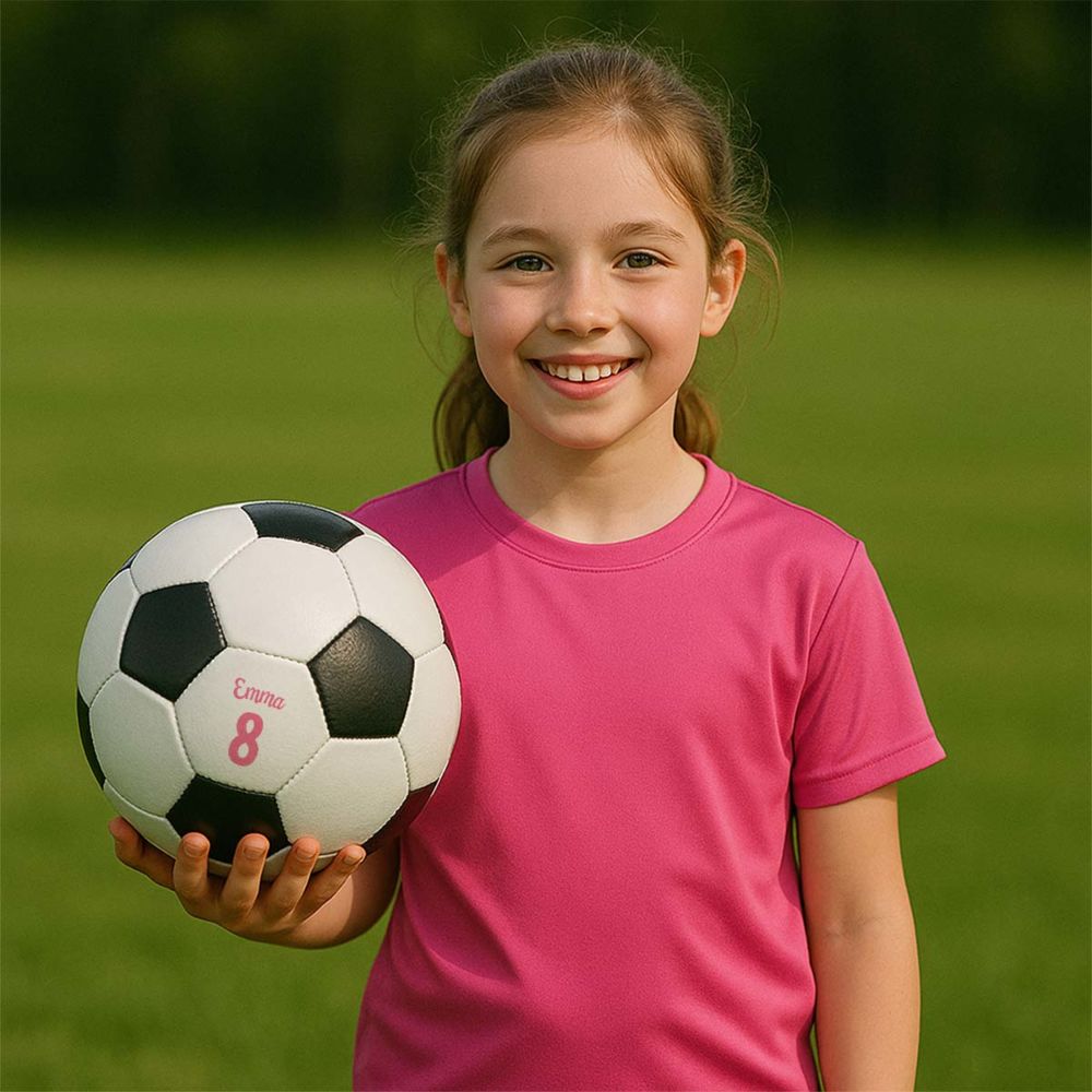 Ballon de football personnalisé avec texte et numéro