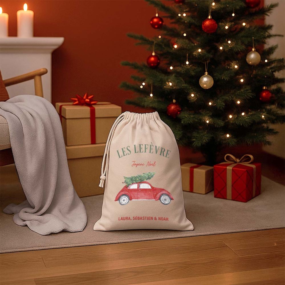 Pochon personnalisé Spécial Noël avec illustration