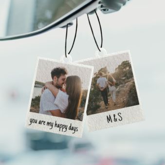 Désodorisant voiture personnalisé Design Polaroïd - Lot de 2