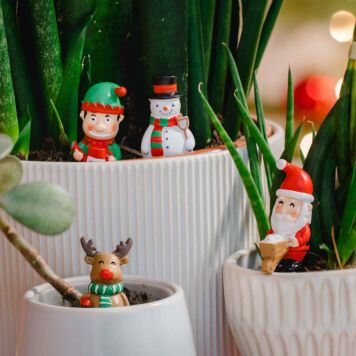 Lot de 4 figurines de Noël pour plantes