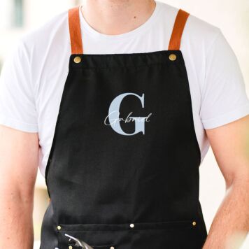 Tablier de cuisine personnalisé avec monogramme