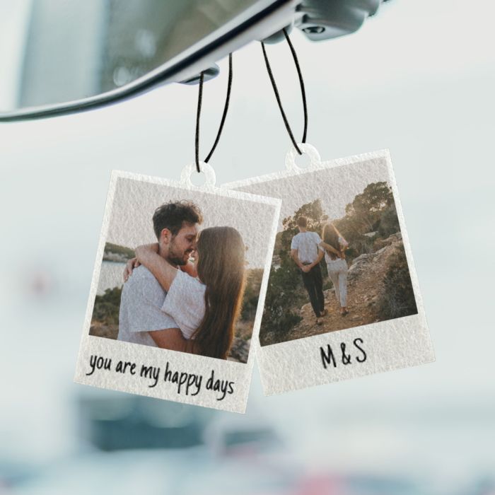 Désodorisant voiture personnalisé Design Polaroïd - Lot de 2