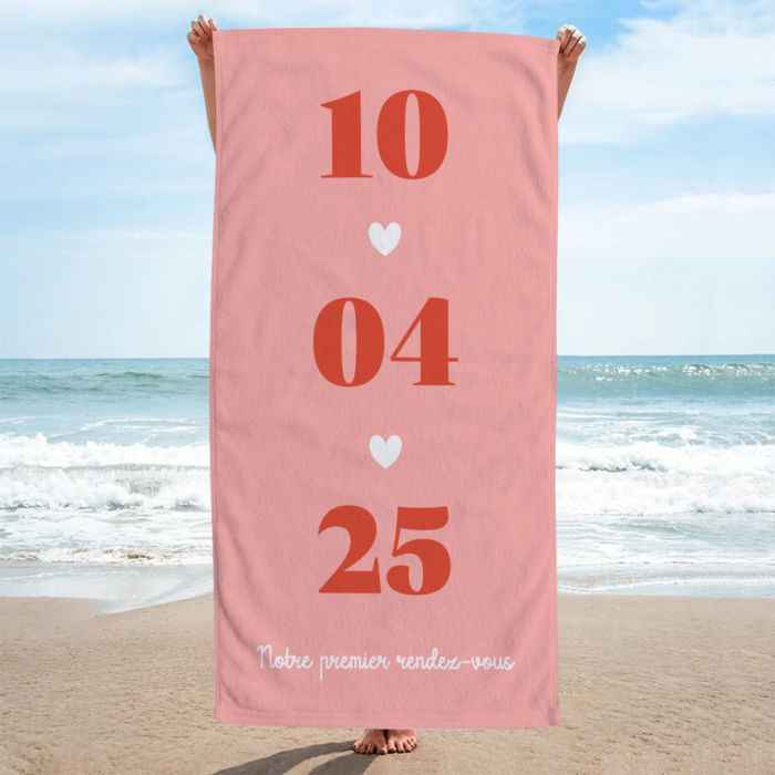 Serviette personnalisée avec date