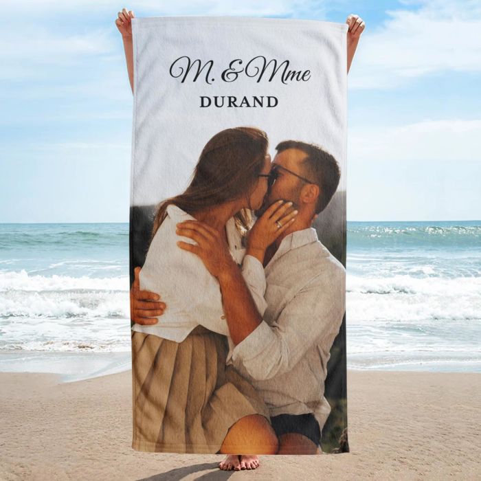 Serviette personnalisée avec photo et texte
