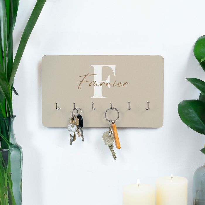 Porte-clés mural personnalisé avec monogramme