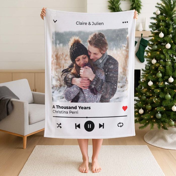 Couverture personnalisée avec photo et chanson