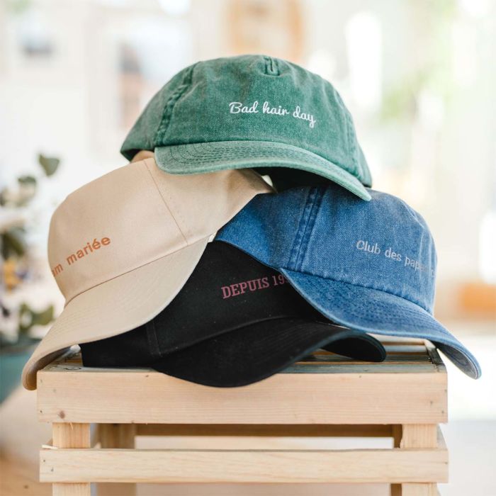 Casquette personnalisable avec texte